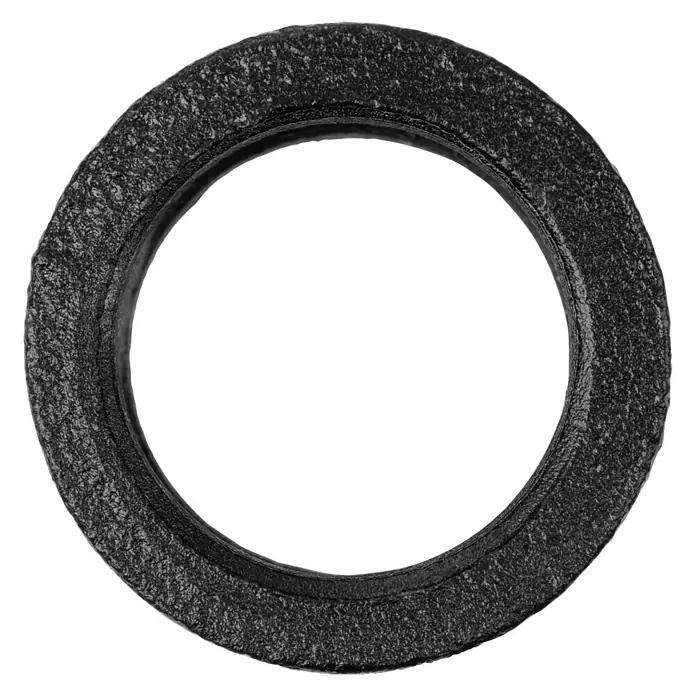 Walteco Rusticline Doppelmuffe Tube - Stahl, Schwarz - Schwarzer, ringförmiger Graphit-Flanschdichtung für industrielle Anwendungen, ideal zum Abdichten von Rohrverbindungen und Flanschen.