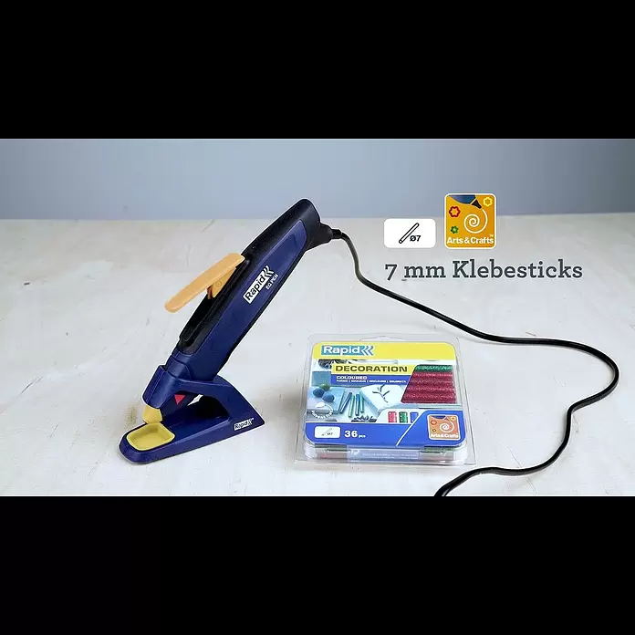 Rapid Heißklebepistole EG - Blau, Gelb, Durchmesser Klebepatrone: 7 mm - Rapid EG Pen Heißklebestift