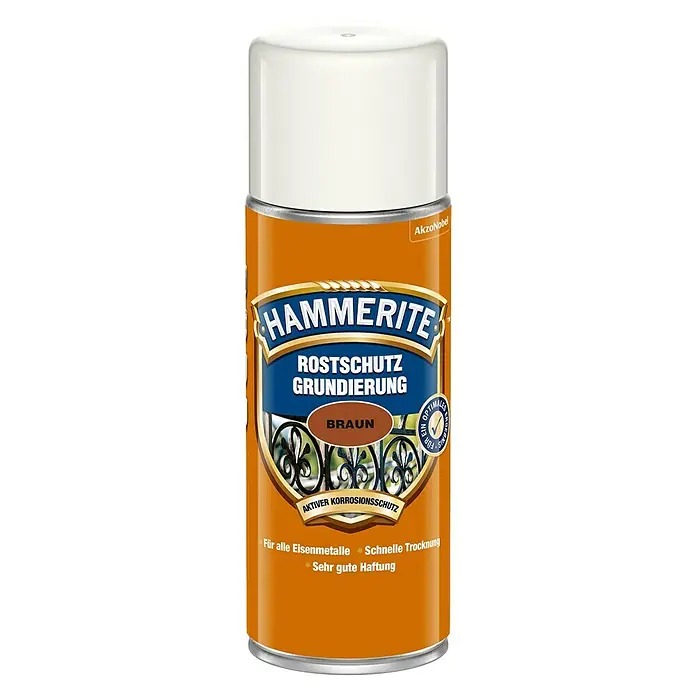 Hammerite Rostschutzgrund - Braun, 400 ml - Sprühdose Hammerite Rostschutz Grundierung in Braun, ideal für Eisenmetalle und mit aktivem Korrosionsschutz.