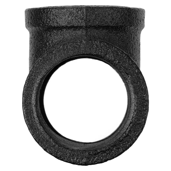 Walteco Rusticline T-Stück Tube - Stahl, Schwarz - Schwarzes Abwasserrohr-T-Stück mit seitlichem Abgang für Abwasserleitungen, robust und langlebig für Sanitärinstallationen.