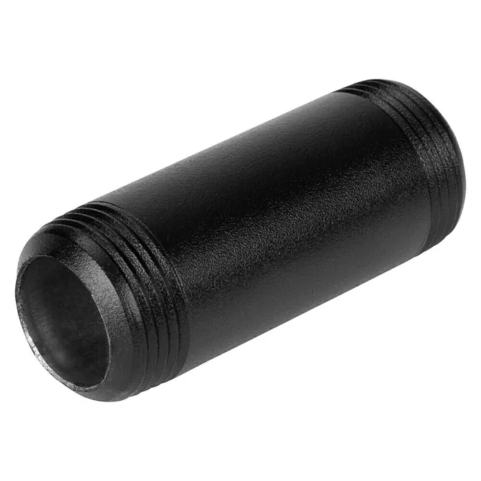 Walteco Rusticline Rohr TubeLänge: 60 mm, Stahl, Schwarz - Schwarzes Rohrnippel-Fitting. Das Fitting ist zylindrisch und hat an beiden Enden Gewinde, geeignet für Sanitär- und Industrieanwendungen.