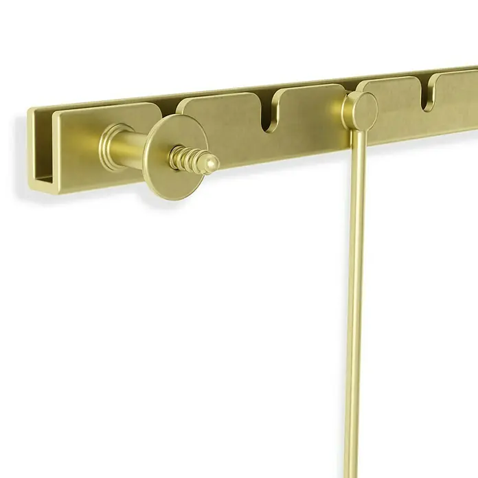 Umbra Bilderrahmen-Set Exhibit - 2 x 10x15 cm, 3 x 13x18 cm, Messing, Metall - Goldene Wandgarderobe mit Haken und Stange, ideal für Bad oder Flur, bietet stilvolle Aufbewahrungslösungen und elegante Akzente im Raum.