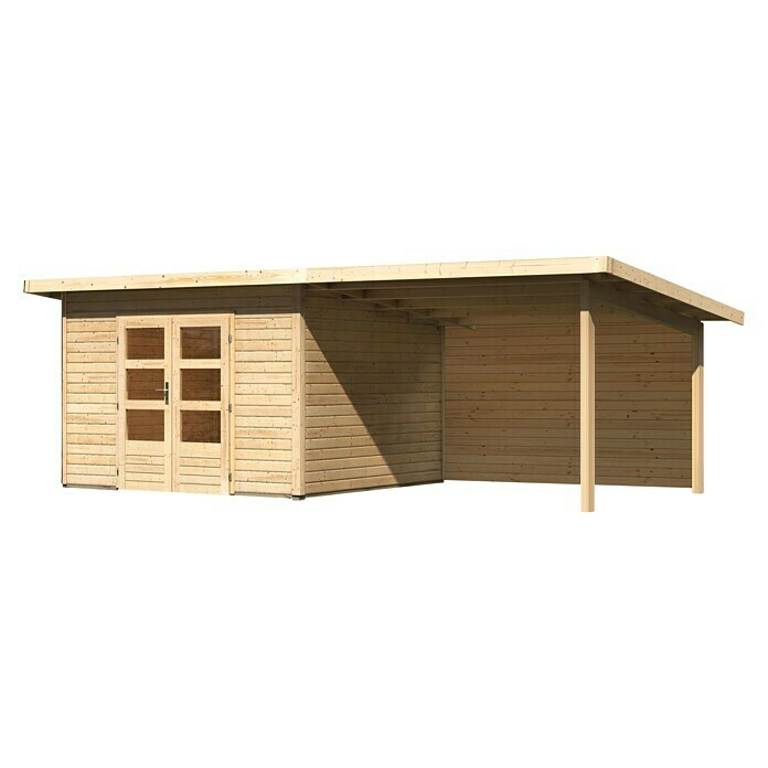 Karibu Gartenhaus Northeim 3 (Außenmaß inkl. Dachüberstand (B x T): 664 x 360 cm, Holz, Natur)