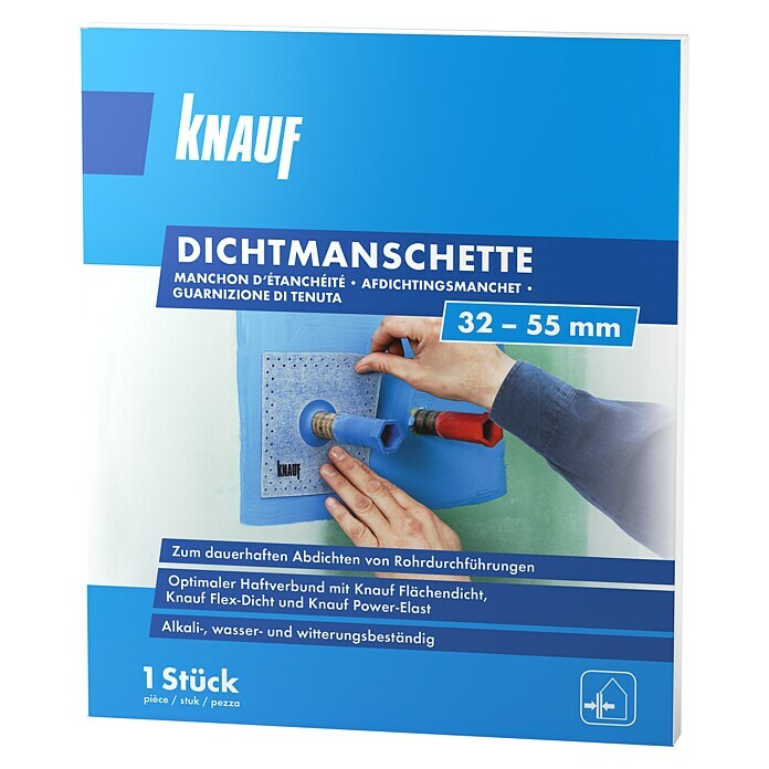 Knauf DichtmanschetteDurchmesser Loch: 32 - 55 mm, 150 x 150 mm Front View