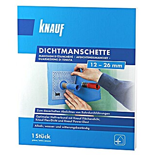 Knauf Dichtmanschette (Durchmesser Loch: 12 mm - 26 mm, 100 x 100 mm)