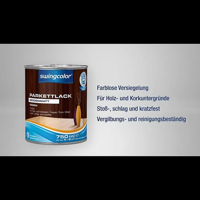 swingcolor Fußbodenlack - Farblos, Glänzend, 375 ml, Wasserbasiert - Der Parkettlack von swingcolor | BAUHAUS