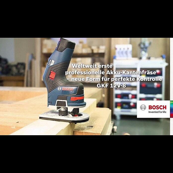 Bosch Professional Akku-Kantenfräser GKF 12V-8 (12 V, Ohne Akku, Leerlaufdrehzahl: 13.000 U/min) | BAUHAUS