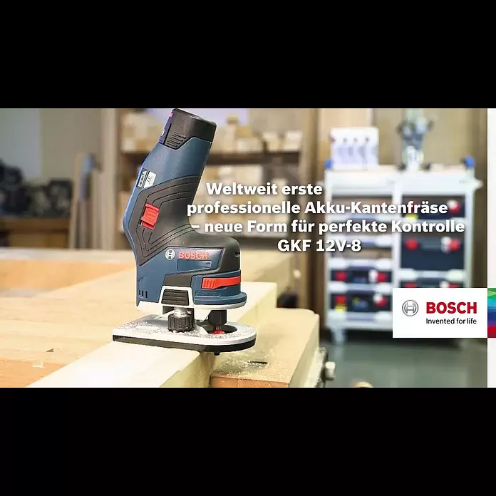 Bosch Professional Akku-Kombifräse GKF 12V-8 L-Boxx - 12 V, Ohne Akku, Leerlaufdrehzahl: 13.000 U/min - GKF 12V-8: Ergonomisches Arbeiten - kompakt und kabellos