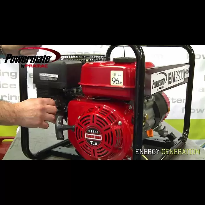 Pramac Powermate Generador EM2800 - 2,5 kW, Volumen del depósito: 3,6 l, Consumo: 1,2 l/h - Powermate by Pramac EM2800 Características y Puesta en Marcha