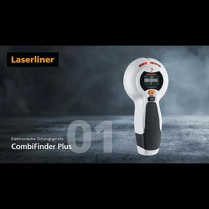 Laserliner Ortungsgerät CombiFinder Plus - Geeignet für: Aufspüren von spannungsführenden Leitungen und Metall, Erfassungstiefe: Max. 75 mm Eisenmetalle - CombiFinder Plus