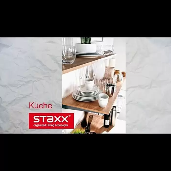 Phönix Wandregal-Set Staxx Diele - L x B x H: 47 x 66 x 223 cm, Traglast Einlegeboden: 20 kg, Weiß/Grau - STAXX Montagevideo Regalboden