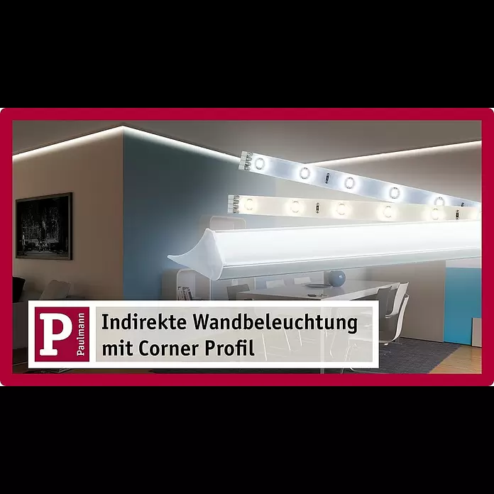 Paulmann Corner Profil - 1 m, Kunststoff - Indirekte Beleuchtung: Stuckleisten und Licht-Voute mit LED Strips und Corner Profil