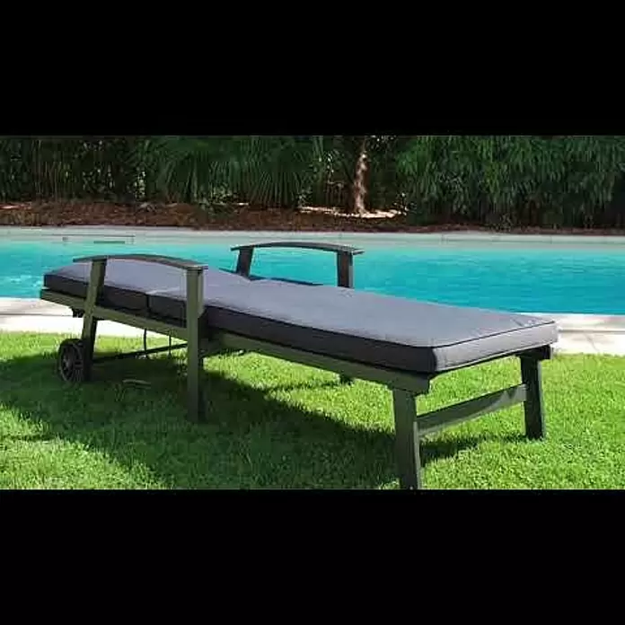Sunfun Maja Tumbona de jardín - An x Pr x Al: 170,5 x 63,5 x 102 cm, Aluminio, Antracita, Barra antivuelco - tumbona maja