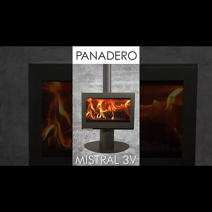 Panadero Estufa de leña Mistral 3V - 7,2 kW, Volumen de calefacción: 250 m³, Antracita - Fuego Mistral 3V