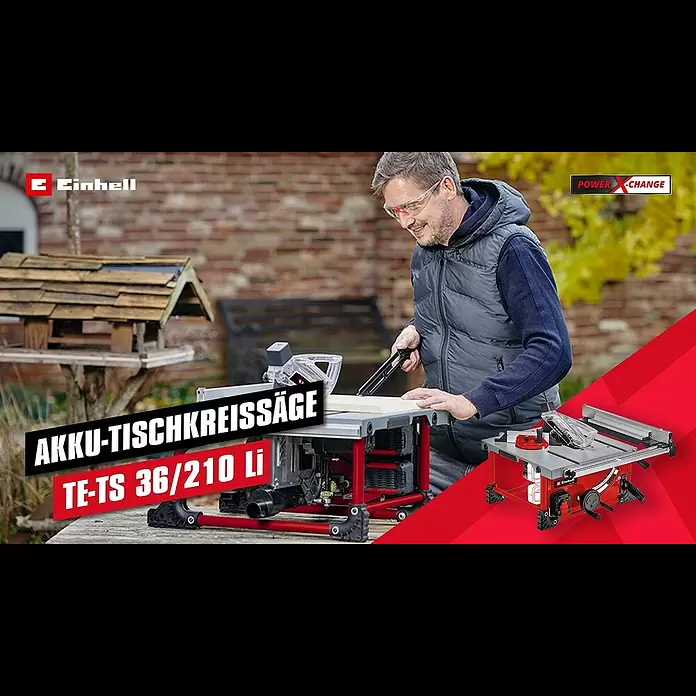 Einhell Power X-Change 18V Akku-Tischkreissäge TE-TS 36/210 Li - Solo - 36 V, Ohne Akku, Durchmesser Sägeblatt: 210 mm - Akku-Tischkreissäge - TE-TS 36/210 Li