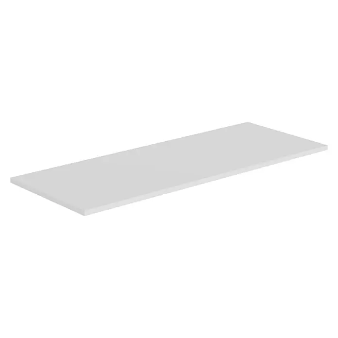 Artysan Encimera para lavabo Cíes - 39,1 x 101 x 1,6 cm, Blanco - Una sencilla estantería blanca sobre un fondo oscuro, ideal para presentaciones de productos o diseños minimalistas.