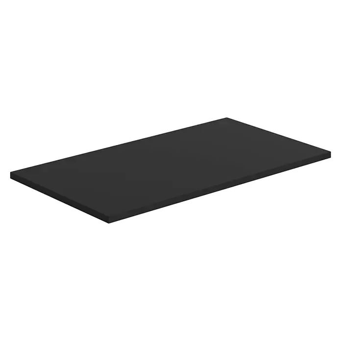 Artysan Encimera para lavabo Cíes - 39,1 x 71 x 1,6 cm, Negro - Superficie rectangular gris en una representación 3D sencilla, transmitiendo una estética moderna y minimalista, ideal para diversas aplicaciones.