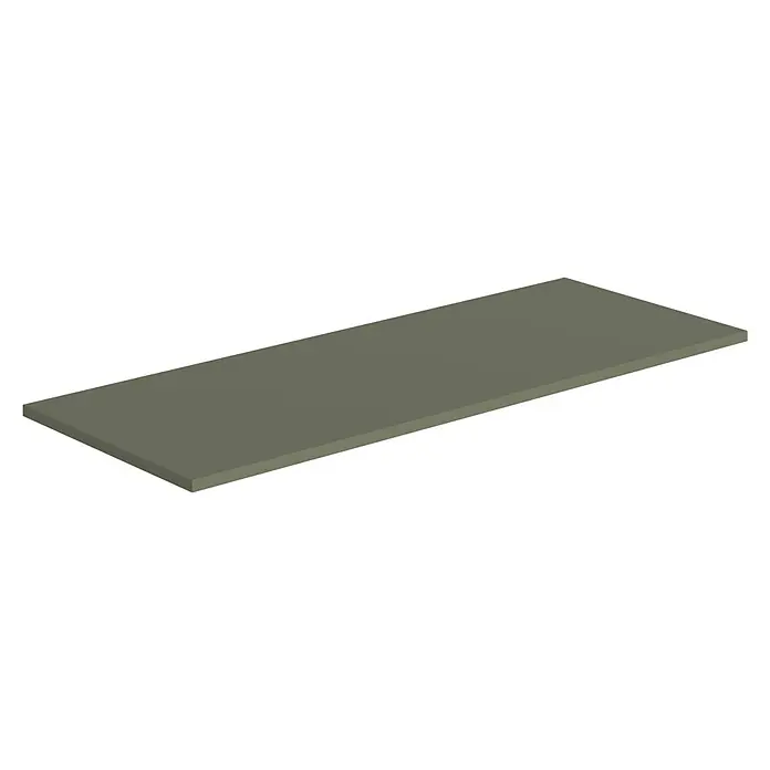 Artysan Encimera para lavabo Cíes - 39,1 x 101 x 1,6 cm, Musgo - Vista isométrica de una losa de piedra gris. Su diseño simple la hace perfecta para diversas aplicaciones y proyectos.