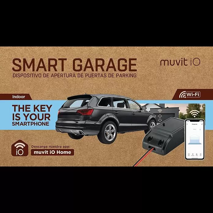 Muvit iO Control de apertura de puertas de parking WIFI - L x An x Al: 25 x 4 x 9 cm, Longitud del cable: 147 m, Capacidades Smart Home: Sí - Dispositivo de apertura de puerta