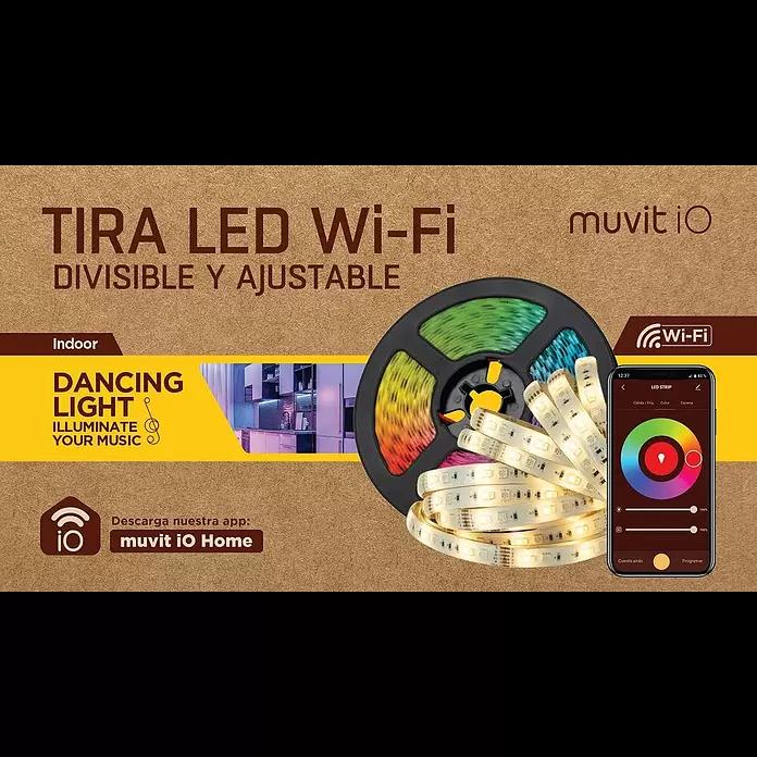 Muvit iO Tira LED inteligente WiFi RGB+CCT - Largo: 5 m, 24 W, 1.200 lm - Tira LED