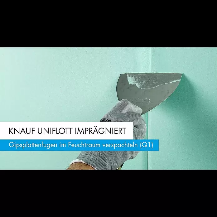 Knauf Fugenspachtel Uniflott imprägniert - 5 kg - Knauf Uniflott imprägniert - Gipsplattenfugen im Feuchtraum verspachteln (Q1)
