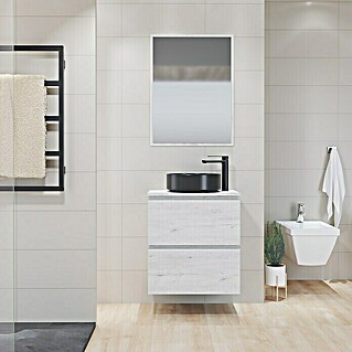 Mueble de lavabo Cíes (L x An x Al: 38,6 x 60 x 64 cm, Silver, Mate)
