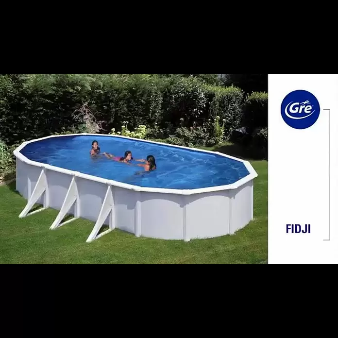 Gre Piscina de acero desmontable Fidji - L x An x Al: 500 x 300 x 120 cm, Blanco, 14.550 l - Fidji