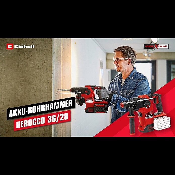 Einhell Power X-Change 18V Akku-Kombihammer Herocco 36/28 (18 V, Ohne Akku, 3,2 J) | BAUHAUS