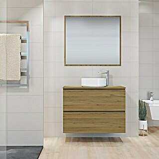 Mueble de lavabo Cíes (L x An x Al: 38,6 x 90 x 64 cm, Roble Guadarrama, Mate)