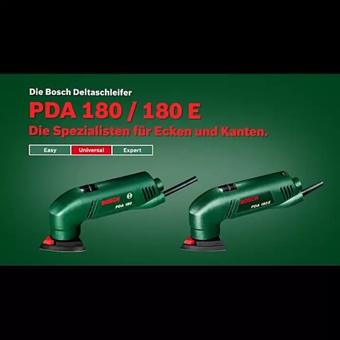 Bosch Elektro-Deltaschleifer PDA 180 - 180 W, Breite Schleifplatte: 92 mm, Länge Schleifplatte: 80 mm - Bosch stellt vor: Deltaschleifer PDA 180 und PDA 180 E