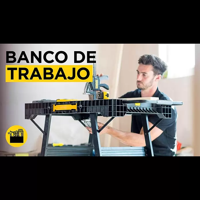 Stanley FatMax Banco de trabajo plegable SFM - L x An: 85 x 61 cm, Altura de trabajo: 80 cm, Carga soportada: 450 kg, Negro - Banco de trabajo plegable - STANLEY FATMAX
