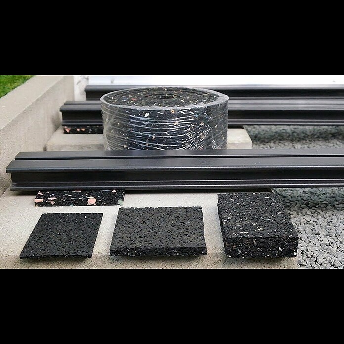 Terrassenpads, Gummipads 90 x 60 x 6 mm selbstklebend - 100 Stück