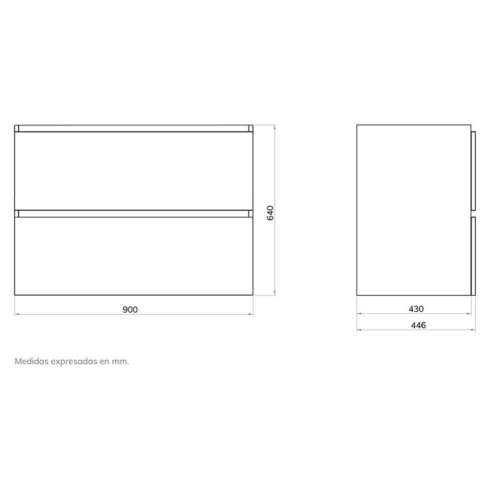 Artysan Mueble de lavabo Fons (L x An x Al: 44,6 x 90 x 64 cm, Roble Guadarrama) | BAUHAUS