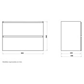 Artysan Mueble de lavabo Fons (L x An x Al: 44,6 x 90 x 64 cm, Roble Guadarrama) | BAUHAUS