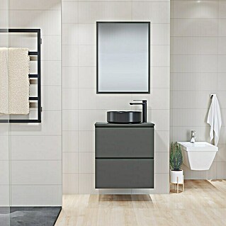 Mueble de lavabo Cíes (L x An x Al: 38,6 x 60 x 64 cm, Antracita, Mate)