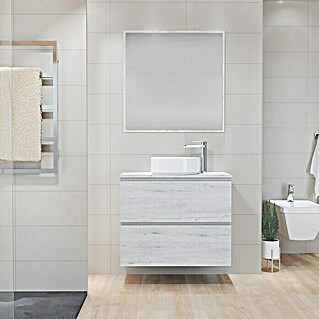 Mueble de lavabo Cíes (L x An x Al: 38,6 x 80 x 64 cm, Silver, Mate)