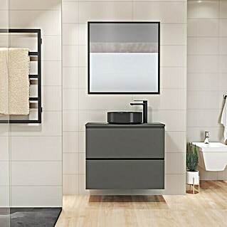 Mueble de lavabo Cíes (L x An x Al: 38,6 x 80 x 64 cm, Antracita, Mate)