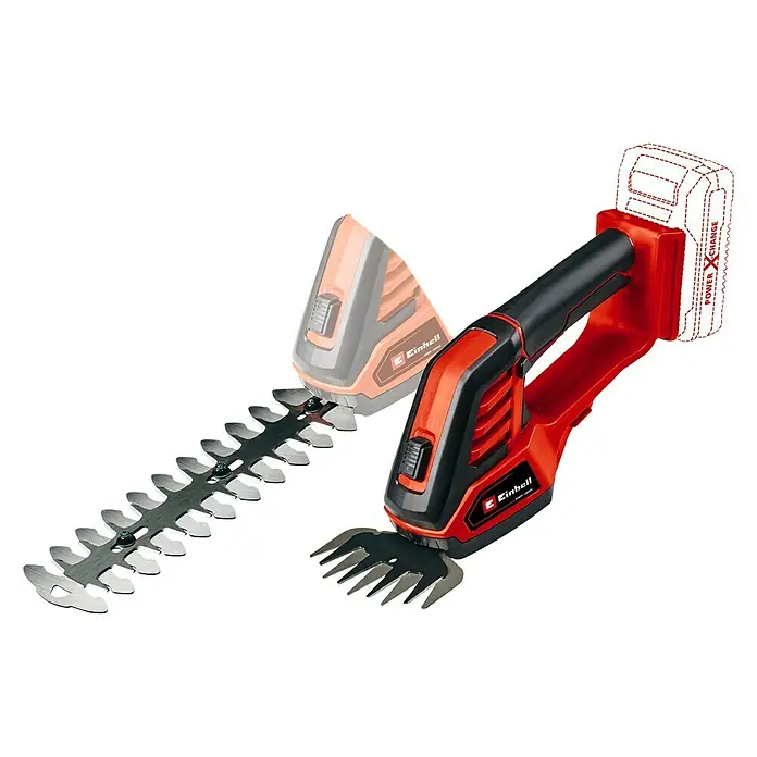 Einhell Power X-Change 18V Akku-Gras- & Strauchschere GE-CG 18/100 Li-Solo - 18 V, Ohne Akku - Akkubetriebene Strauch- und Grasschere von Einhell, ideal für den flexiblen Einsatz im Garten ohne Kabel. Vielseitiges Gartengerät mit austauschbaren Messern.