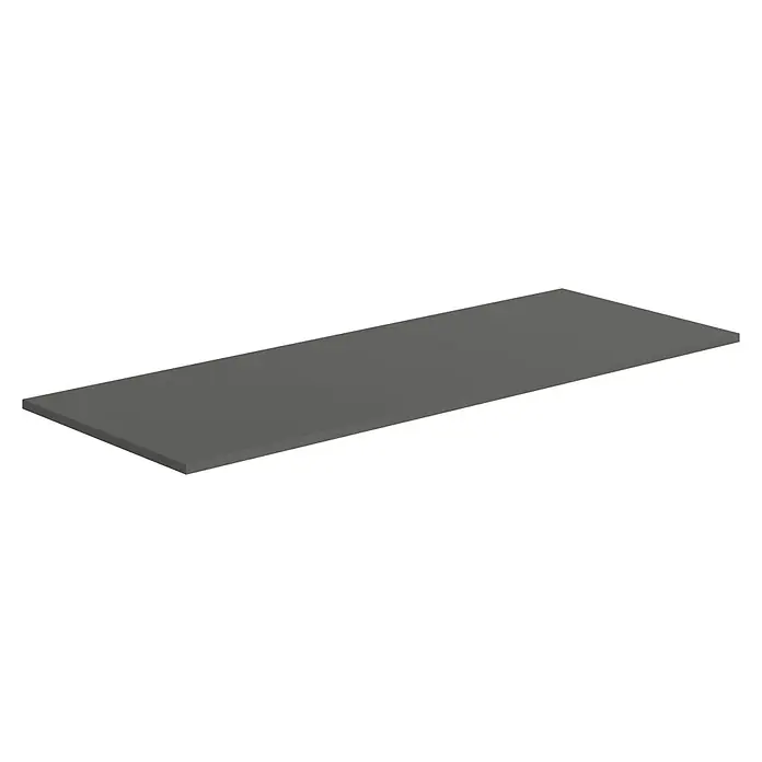 Artysan Encimera para lavabo Toja - 45,7 x 121 x 1,6 cm, Antracita - Objeto rectangular gris, posiblemente una tabla o panel, sobre un fondo negro, destacando su forma sencilla y coloración oscura.