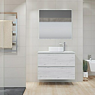 Mueble de lavabo Cíes (L x An x Al: 38,6 x 90 x 64 cm, Silver, Mate)