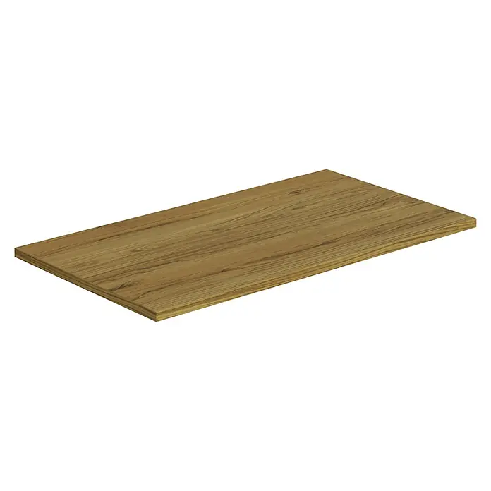Artysan Encimera para lavabo Cíes - 39,1 x 71 x 1,6 cm, Roble Guadarrama - Primer plano de una mesa de madera clara con una veta prominente, ideal para proyectos de muebles y diseño de interiores. La textura es realista.