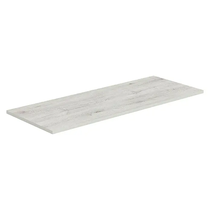Artysan Encimera para lavabo Cíes - 39,1 x 101 x 1,6 cm, Silver - Un panel texturizado de madera de color claro sobre un fondo negro. Ideal para la construcción de muebles y proyectos de diseño interior.