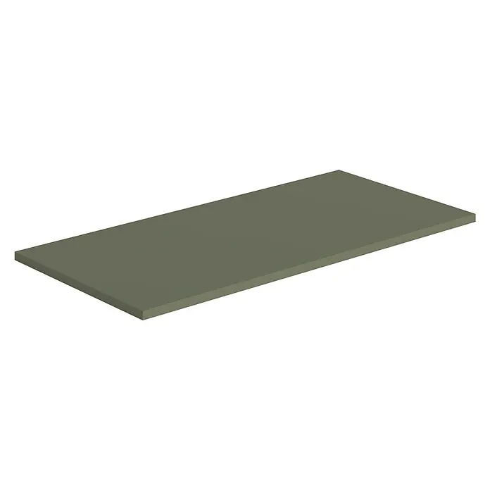 Artysan Encimera para lavabo Cíes - 39,1 x 81 x 1,6 cm, Musgo - Una losa de piedra rectangular gris ligeramente elevada con una textura sutil, ideal para diseños minimalistas y sencillos.