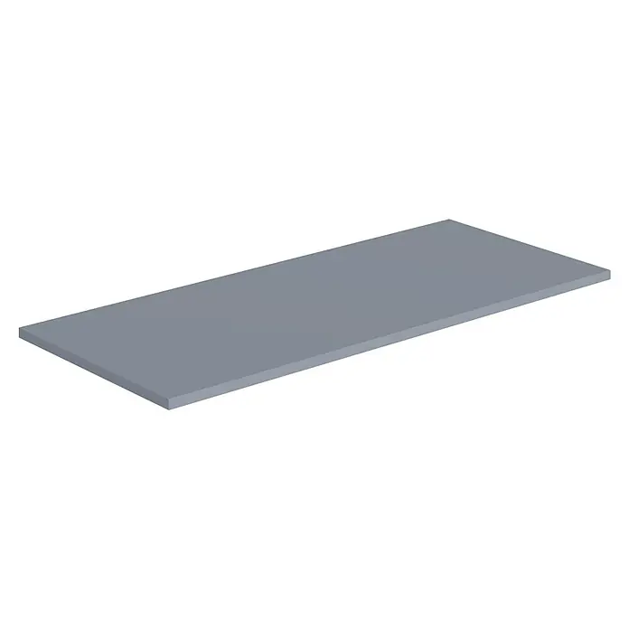 Artysan Encimera para lavabo Cíes - 39,1 x 91 x 1,6 cm, Azul - Superficie rectangular gris sobre un fondo negro que muestra una forma geométrica plana o una representación sencilla de un producto.