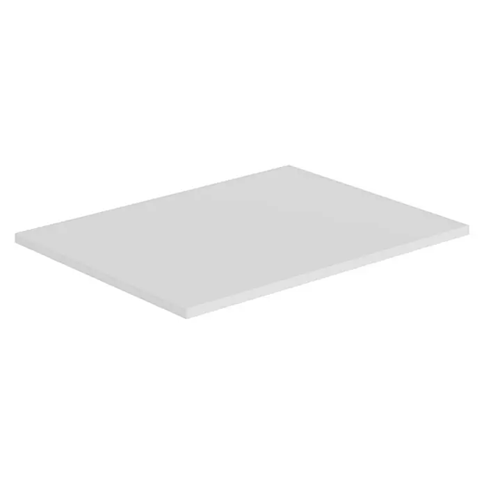 Artysan Encimera para lavabo Toja - 45,7 x 61 x 1,6 cm, Blanco - Una encimera blanca rectangular, ideal para oficinas minimalistas o espacios de vida modernos, presentada sobre un fondo negro.