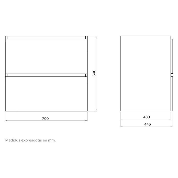 Artysan Mueble de lavabo Fons (L x An x Al: 44,6 x 70 x 64 cm, Roble Guadarrama) | BAUHAUS