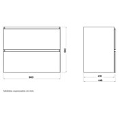 Artysan Mueble de lavabo Fons (L x An x Al: 44,6 x 80 x 64 cm, Roble Guadarrama) | BAUHAUS