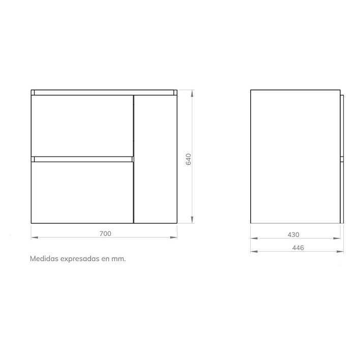 Artysan Mueble de lavabo Farbe (L x An x Al: 44,6 x 70 x 64 cm, Roble guadarrama) | BAUHAUS