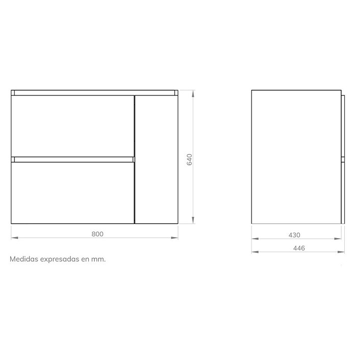 Artysan Mueble de lavabo Farbe (L x An x Al: 44,6 x 80 x 64 cm, Nebraska) | BAUHAUS