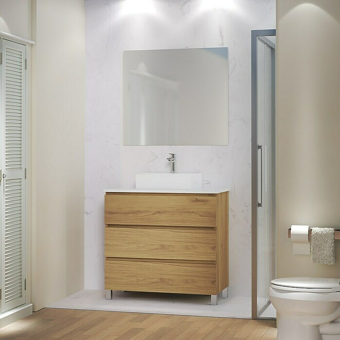 Artysan Mueble de lavabo Colours (L x An x Al: 44,6 x 90 x 83,3 cm, Roble Guadarrama) | BAUHAUS